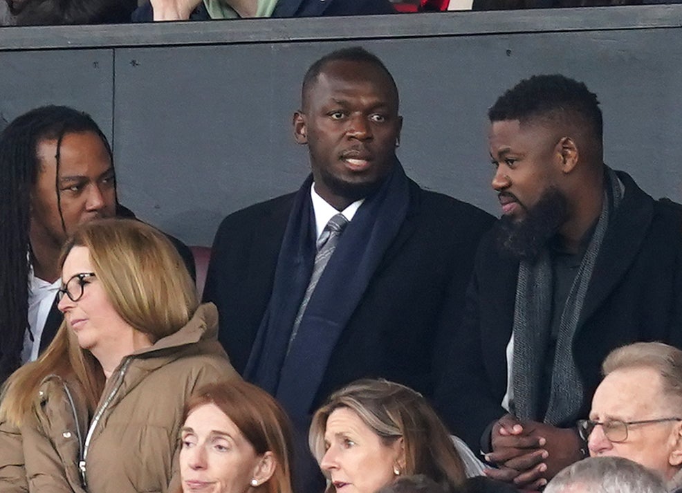 Usain Bolt watches on as Manchester United defeat Fulham in the FA Cup