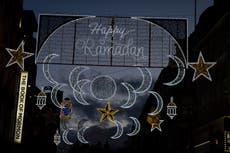 Sadiq Khan switches on UK’s first ever Ramadan lights in London