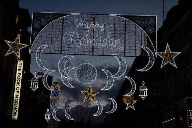London’s first ever Ramadan lights celebrate the start of Ramadan (Aaron Chown/PA)