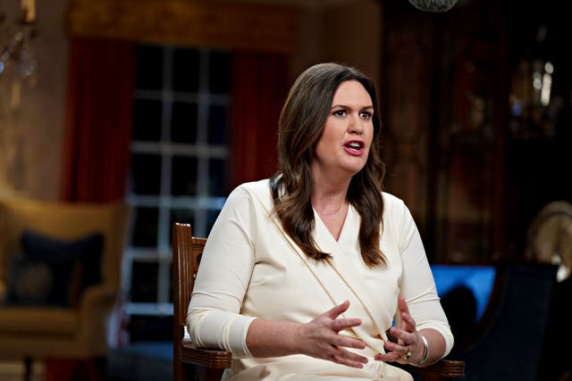 <p>File: Governor Sarah Huckabee Sanders, R-Ark, signed a law prohibiting transgender people at public schools from using the restroom that matches their gender identity</p>