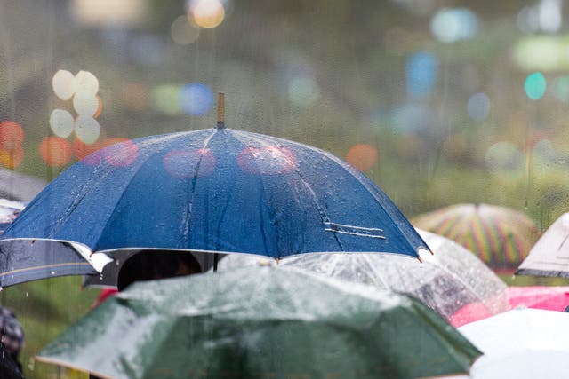 <p>Heavy showers and strong winds rage across the UK on Wednesday </p>