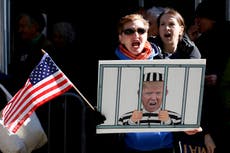Trump lashes out at ‘hellhole’ Manhattan after supporters fail to turn up to protest indictment in native city