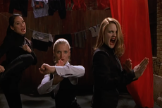 Lucy Liu and Drew Barrymore reveal truth behind iconic Charlie’s Angels fight scene