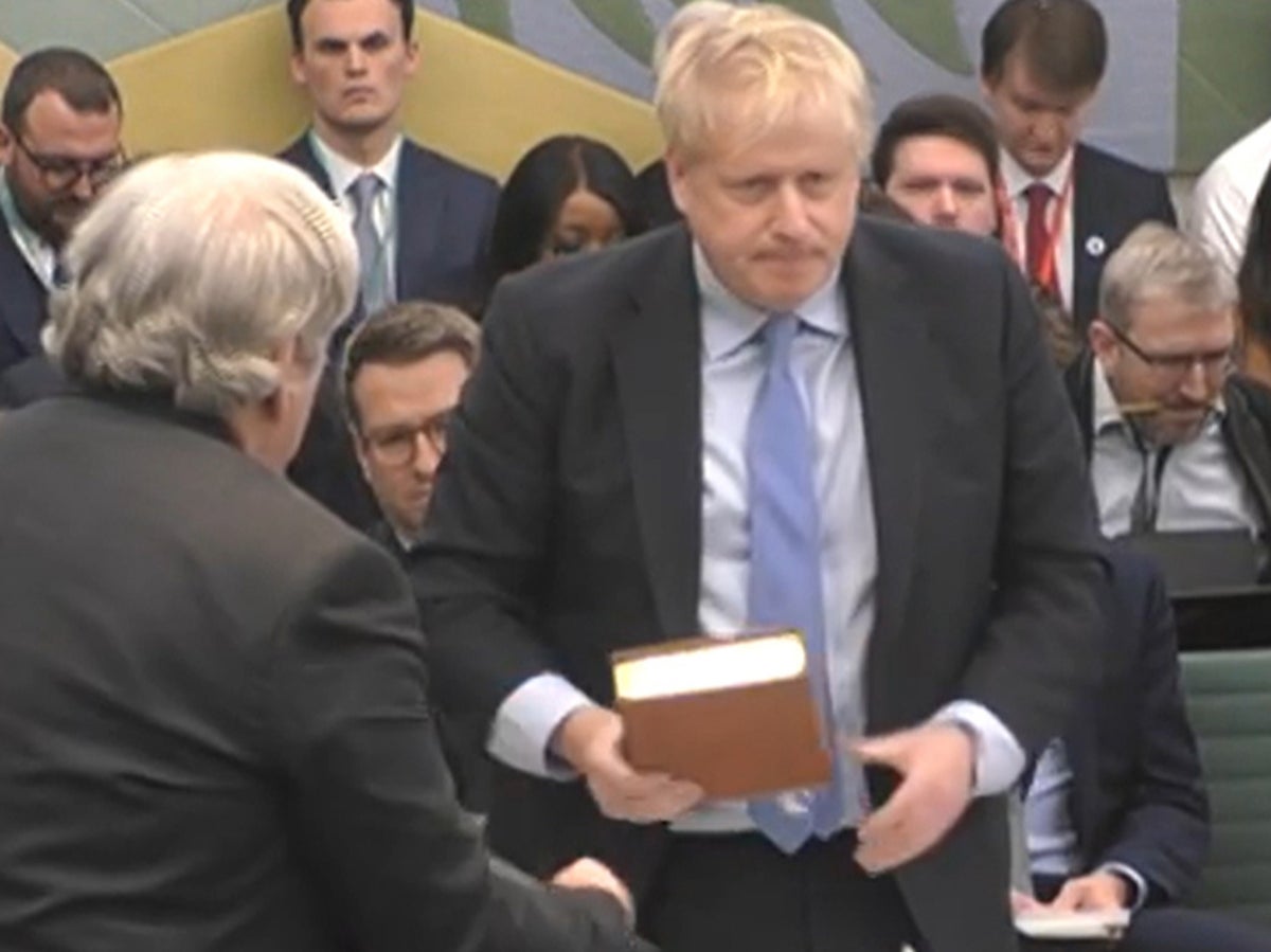 Voices: Bedraggled Boris Johnson’s tired braggadocio isn’t enough to distract his interrogators