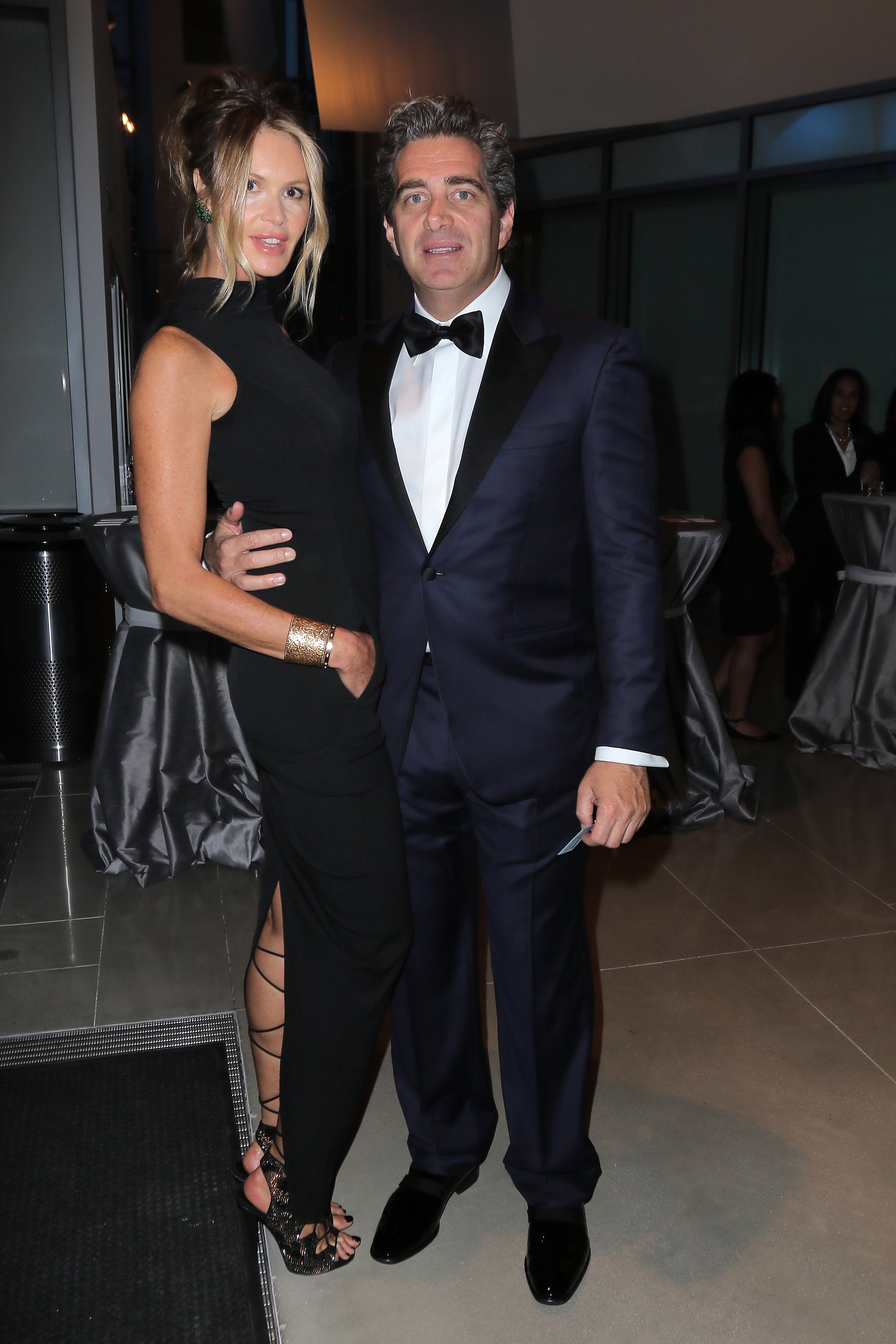 Jeffrey Soffer poses with ex-wife Elle McPherson at Pritzker Architecture Prize 2015 in Miami Beach, Florida