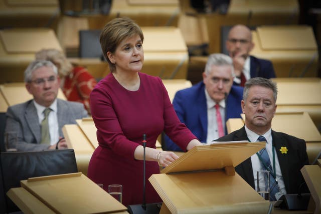 <p>First Minister Nicola Sturgeon has apologise in Parliament for historical adoption practices (Andrew Cowan/PA)</p>
