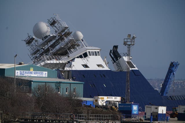 Emergency services at Imperial Dock in Leith, Edinburgh (Andrew Milligan/PA)