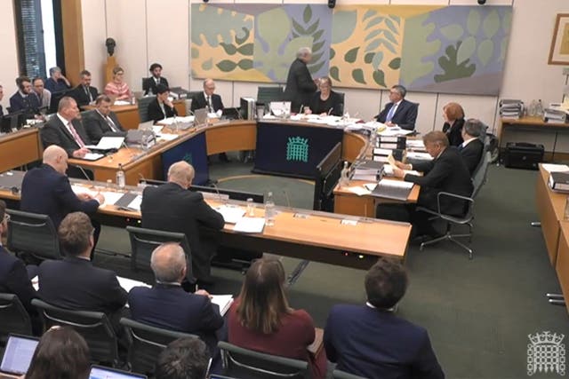 Boris Johnson giving evidence to the Privileges Committee at the House of Commons (House of Commons/UK Parliament)