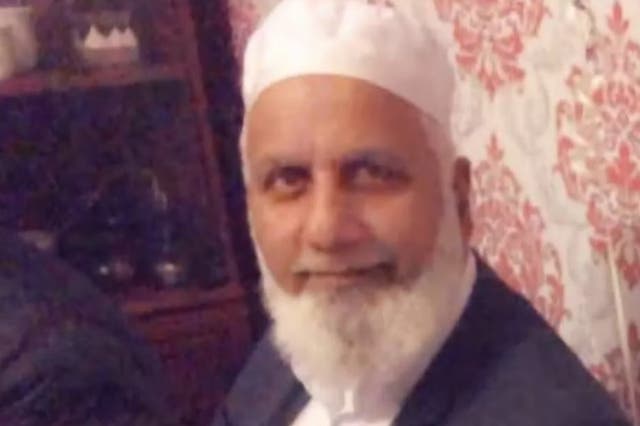 <p>retired factory worker Mohammed Rayaz, 70, the victim of the Shenstone Road arson attack in Birmingham, who was set alight yards from his house while walking home from Dudley Road mosque at about 7pm on Tuesday. He is in stable condition, but suffered severe burns to his face, hands and chest. Issue date: Wednesday March 22, 2023.</p>