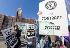 Starbucks workers protest before annual shareholder meeting
