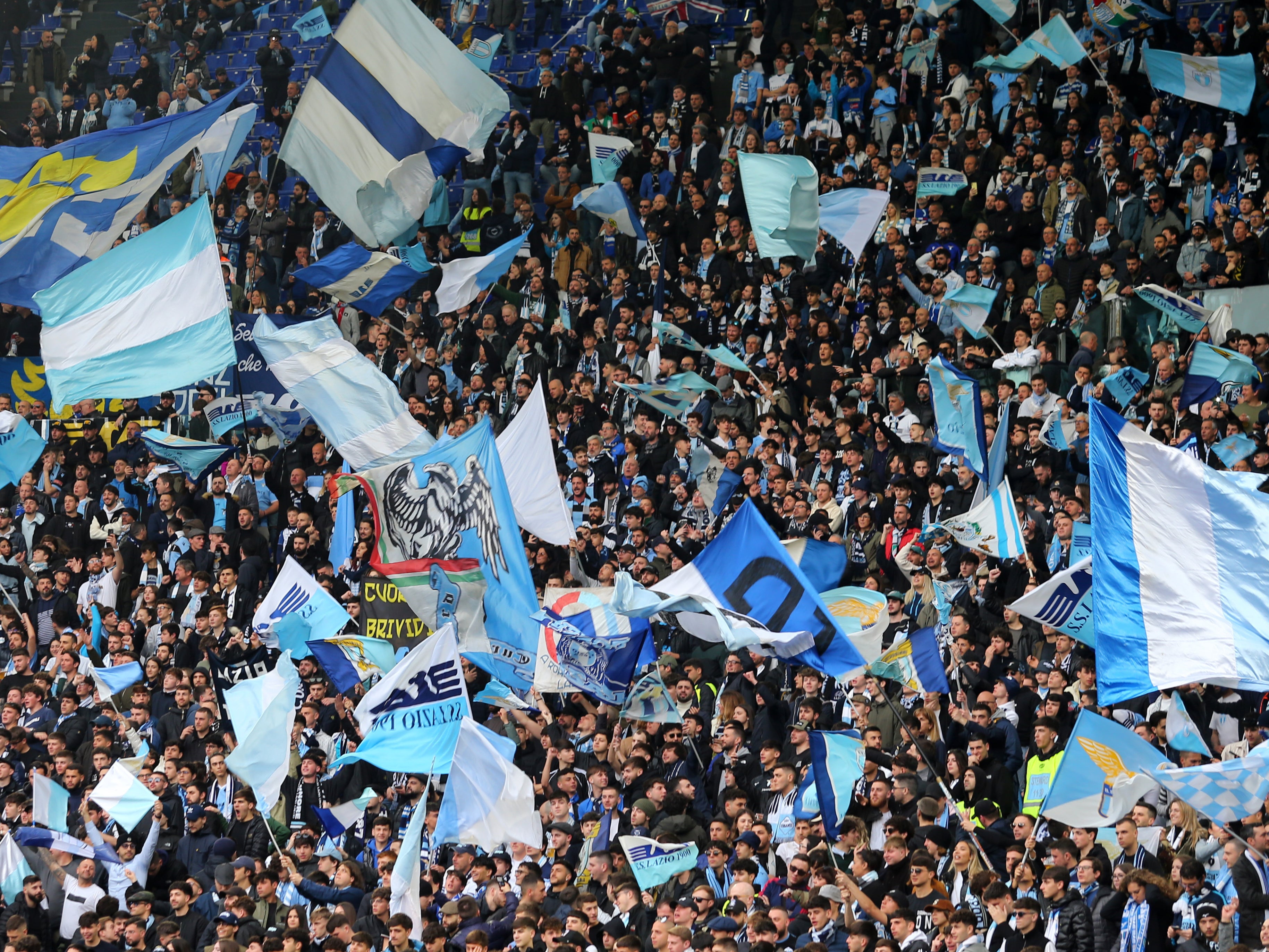 Three Lazio supporters are set to be banned for life after their behaviour during the Rome derby