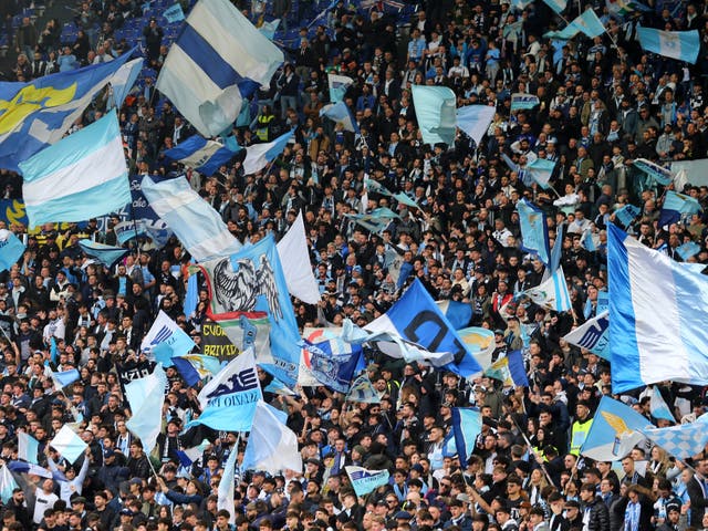 <p>Three Lazio supporters are set to be banned for life after their behaviour during the Rome derby </p>