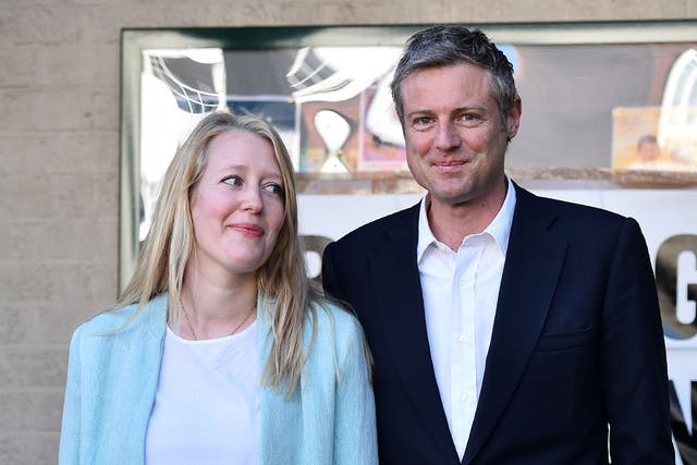<p>Tory MP Zac Goldsmith and wife Alice at a polling station in 2016</p>