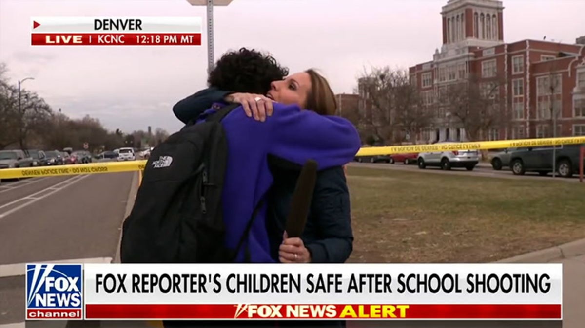 Reporter reunites with son live on air while covering Colorado school shooting