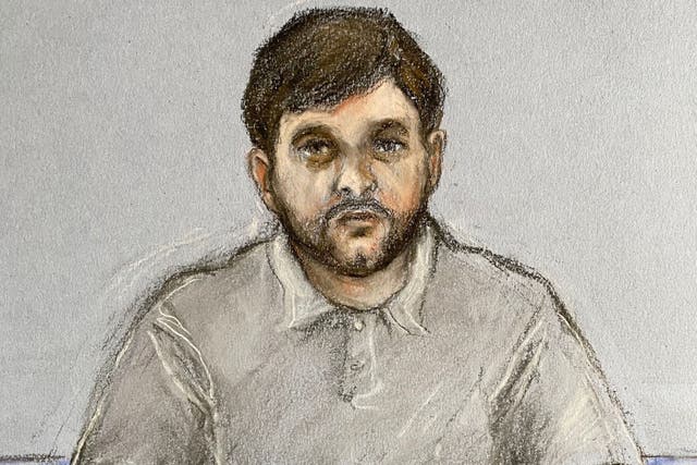 Court artist sketch of Thomas Cashman on trial for the murder of nine-year-old Olivia Pratt-Korbel (Elizabeth Cook/PA)