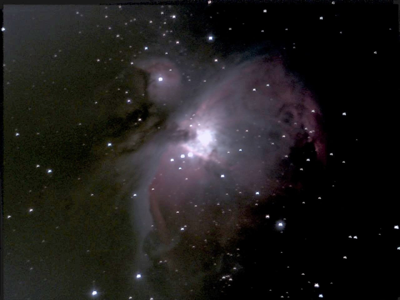 The Orion Nebula, captured on a 10 minute exposure with the Unistellar eQuinox 2