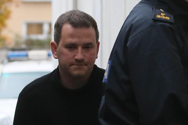 Graham Dwyer, 41, from Foxrock in Dublin, appears at Dun Laoghaire District Court in Dublin charged with the murder of Elaine O’Hara.