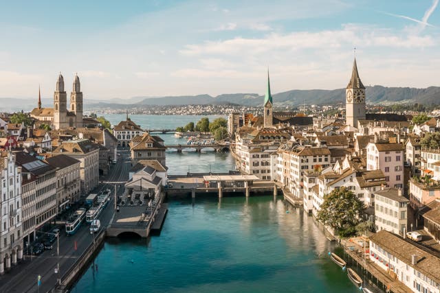 <p>The Zurich skyline, Switzerland</p>