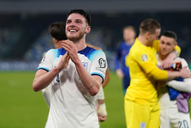 Declan Rice praised England’s desire after their win over Italy (Adam Davy/PA)