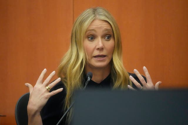 <p>Gwyneth Paltrow testifies during her trial on March 24, 2023, in Park City, Utah.</p>