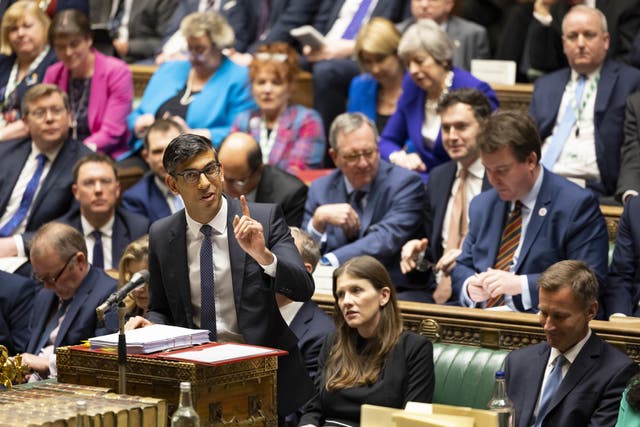 Prime Minister Rishi Sunak cited incorrect figures at the Commons despatch box, the UK’s stats tsar said (UK Parliament/Roger Harris/PA)