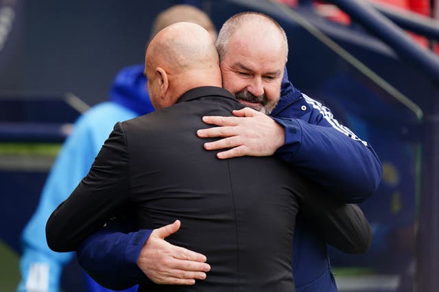 Scotland manager Steve Clarke, right, is happy with the start made to qualifying (Jane Barlow/PA)