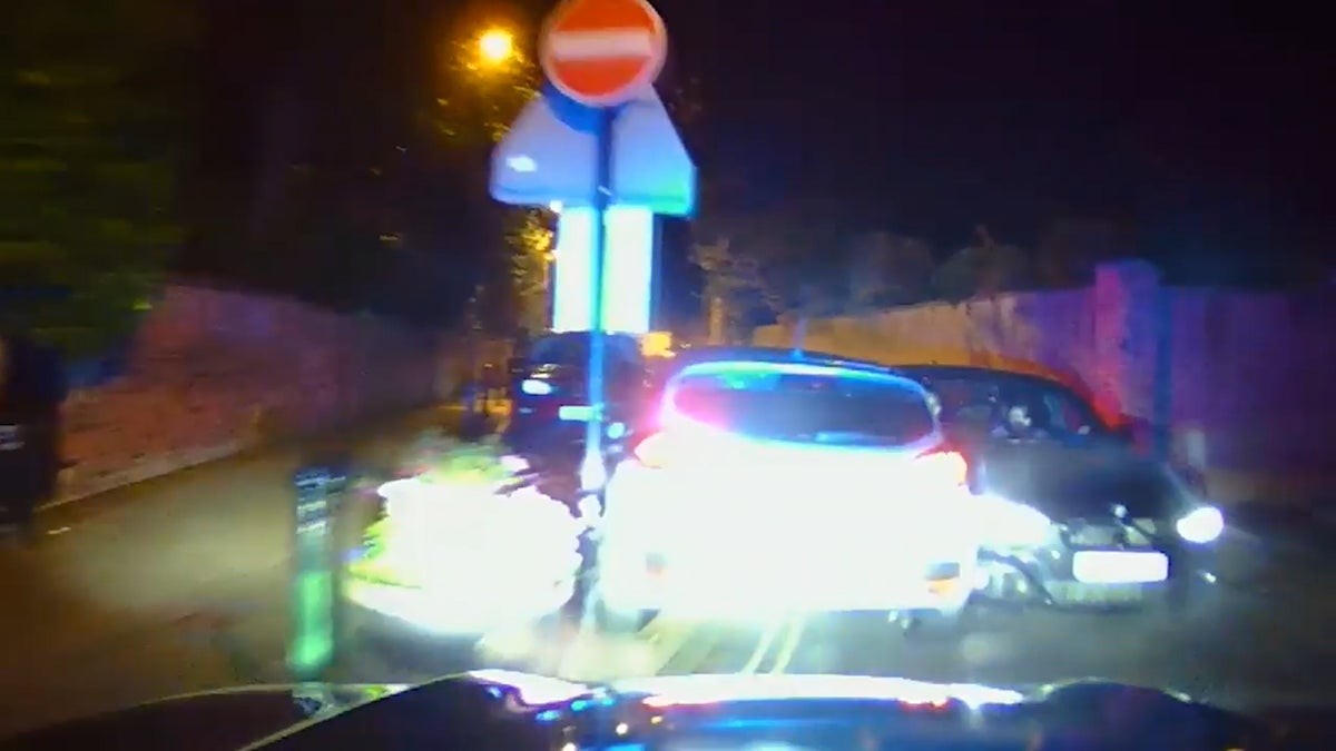 Dangerous 95mph driver caught by police after getting stuck down one-way street