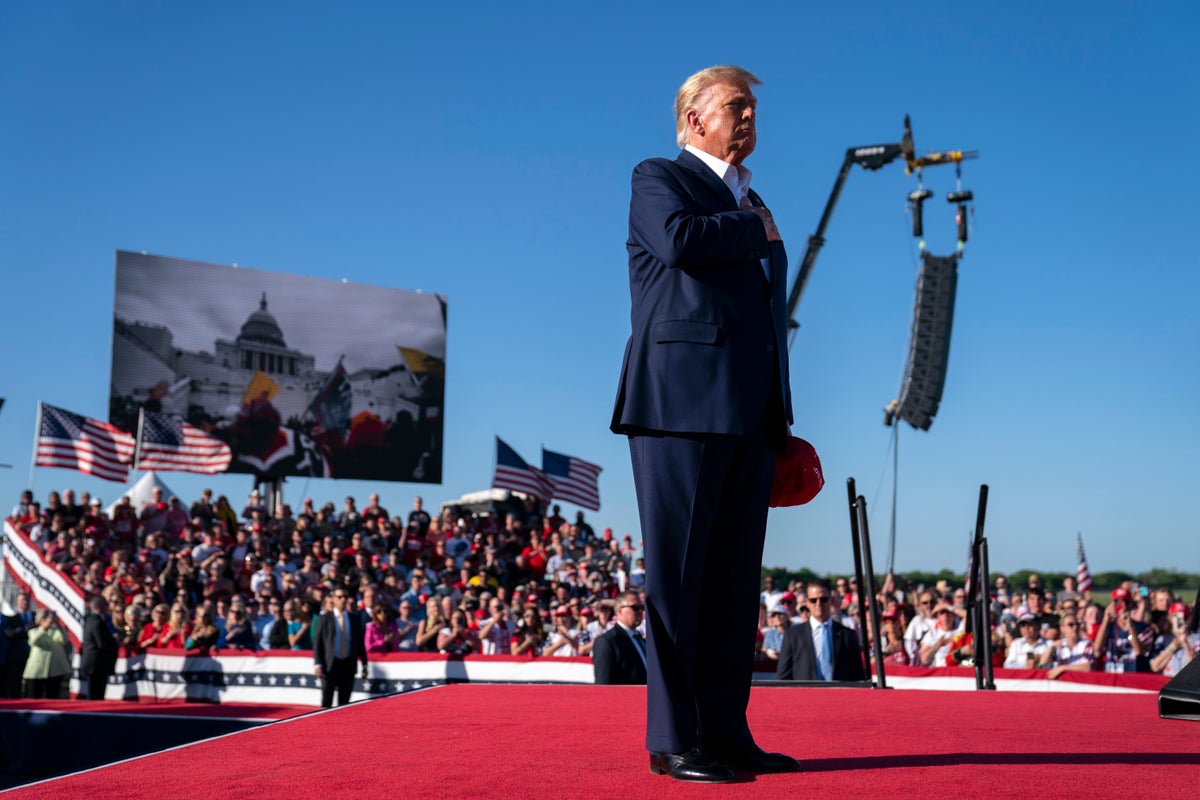 Trump news – live: Ex-president warns country is ‘doomed’ at off the rails Waco rally