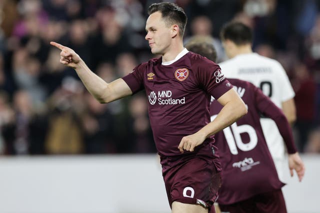 File photo dated 27-10-2022 of Heart of Midlothian’s Lawrence Shankland. Robbie Neilson is planning to make a last-minute decision on whether to field Hearts top-scorer Lawrence Shankland in Saturday�s Scottish Cup quarter-final at home to Celtic. Issue date: Friday March 10, 2023.