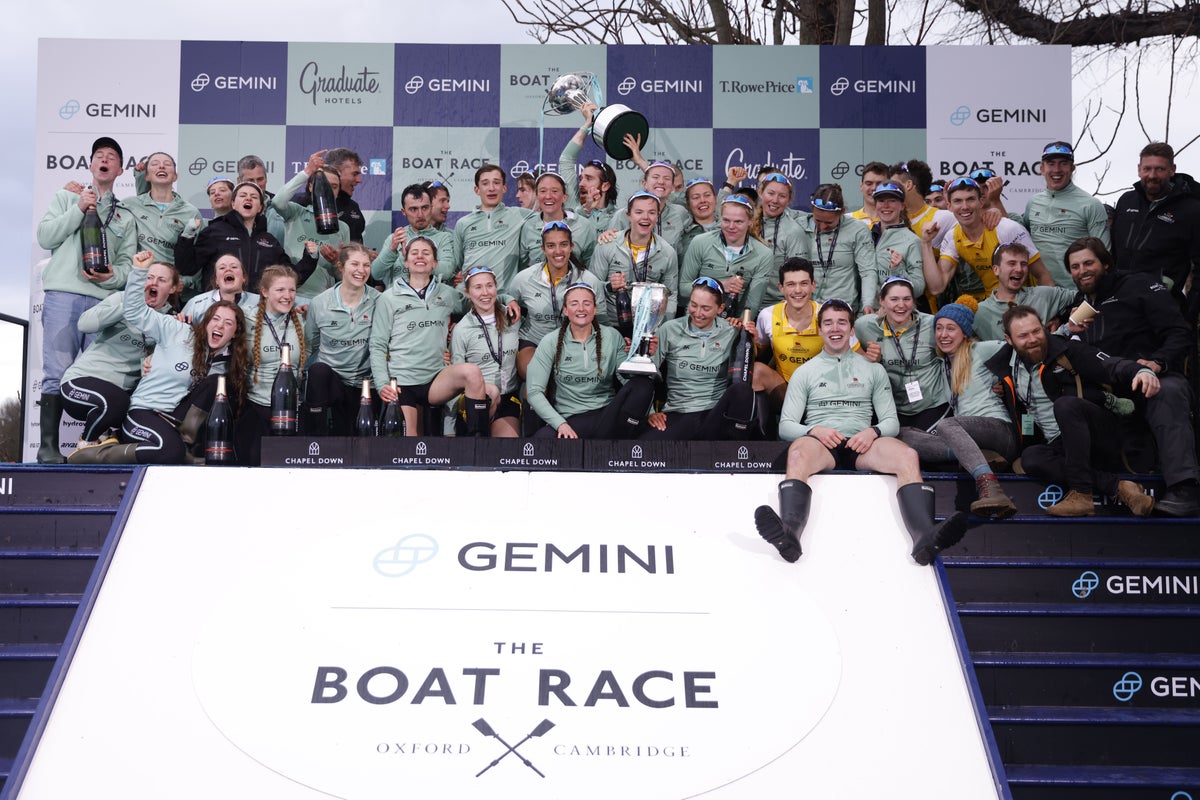 Cambridge’s men and women claim Boat Race double over Oxford