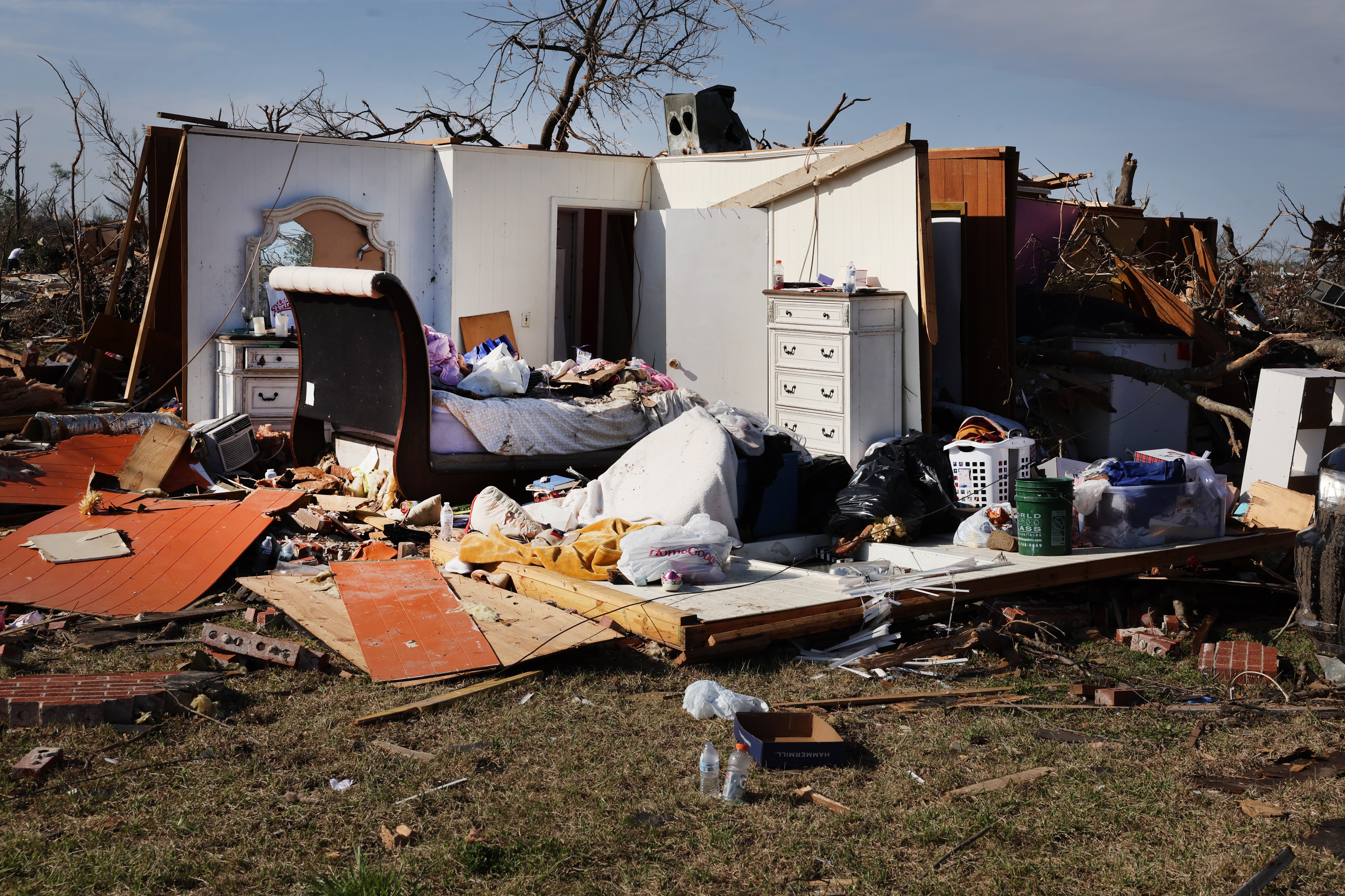 The remains of a home in Rolling Fork, Mississippi