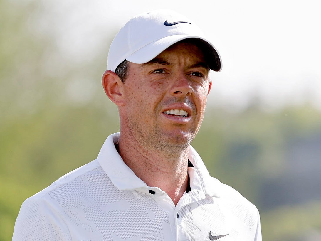 Rory McIlroy walks off the 12th green at Austin Country Club