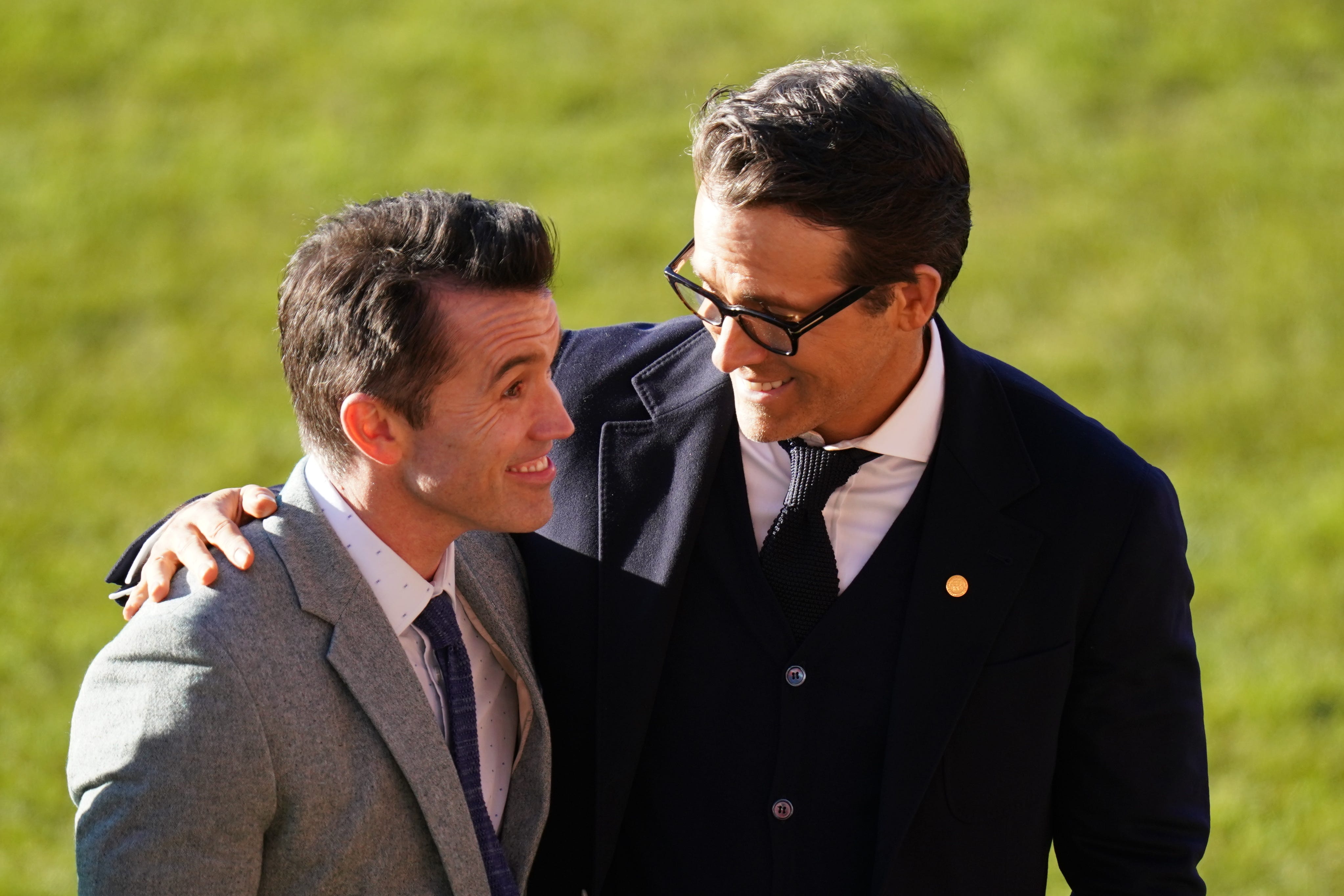 Rob McElhenney (left) and Ryan Reynolds own Wrexham AFC (Jacob King/PA)