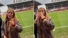 Blake Lively pokes fun at Wrexham fan in video message to his girlfriend
