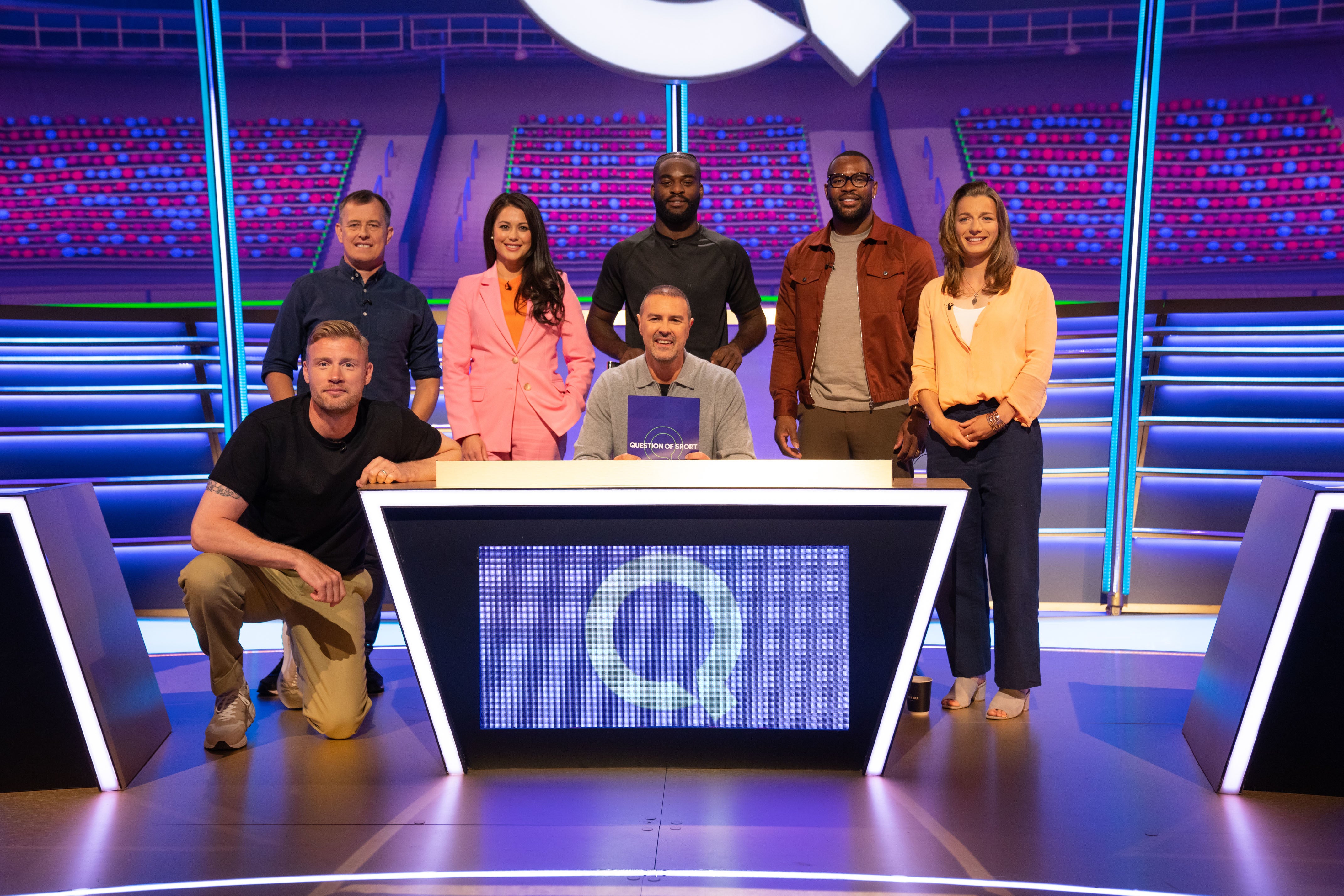 A recent edition of the show with (left to right) Andrew Flintoff, John McGuiness, Sam Quek, Paddy McGuinness, Joshua Buatsi, Ugo Monye and Hannah Brown