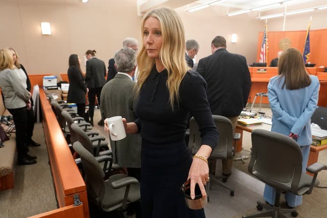 <p>Gwyneth Paltrow exits the courtroom on 24 March 2023, in Park City, Utah</p>