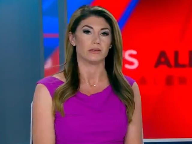 <p>Amanda Hara, a Nashville news anchor, fought back tears as she reported on the shooting</p>