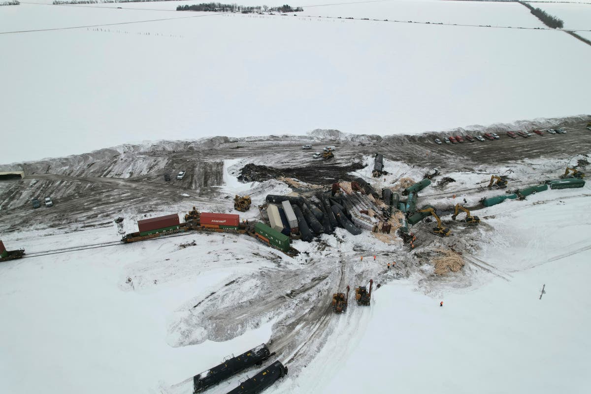 Train derails in rural North Dakota and spills chemical