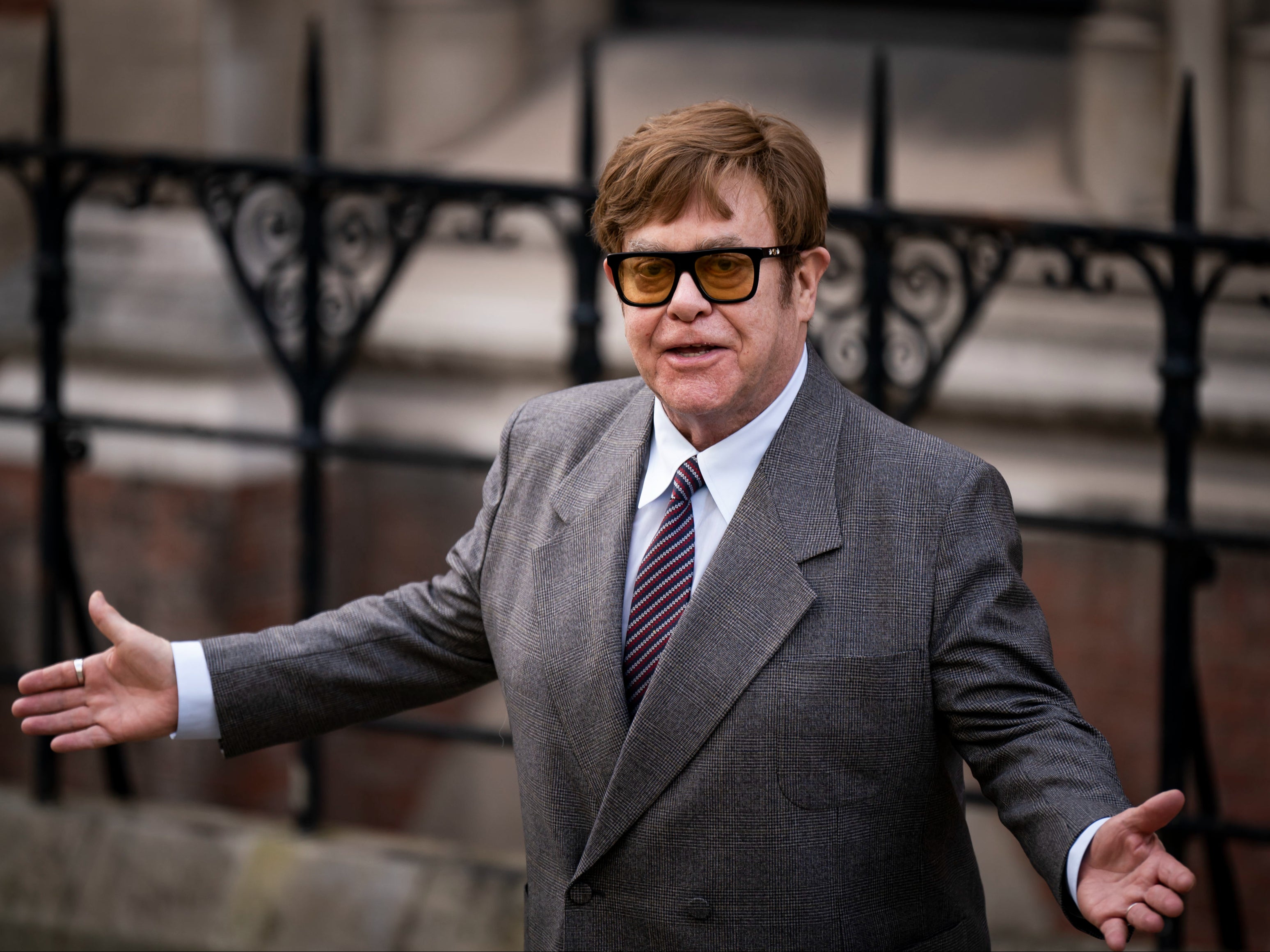 Sir Elton John attended the preliminary hearing at the Royal Courts Of Justice on Monday