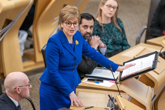 Nicola Sturgeon stepped down as SNP leader and first minister on Monday (Jane Barlow/PA)