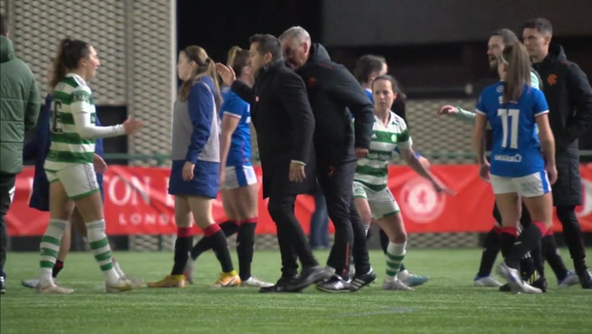 Rangers coach appears to headbutt Celtic manager after women’s Old Firm derby