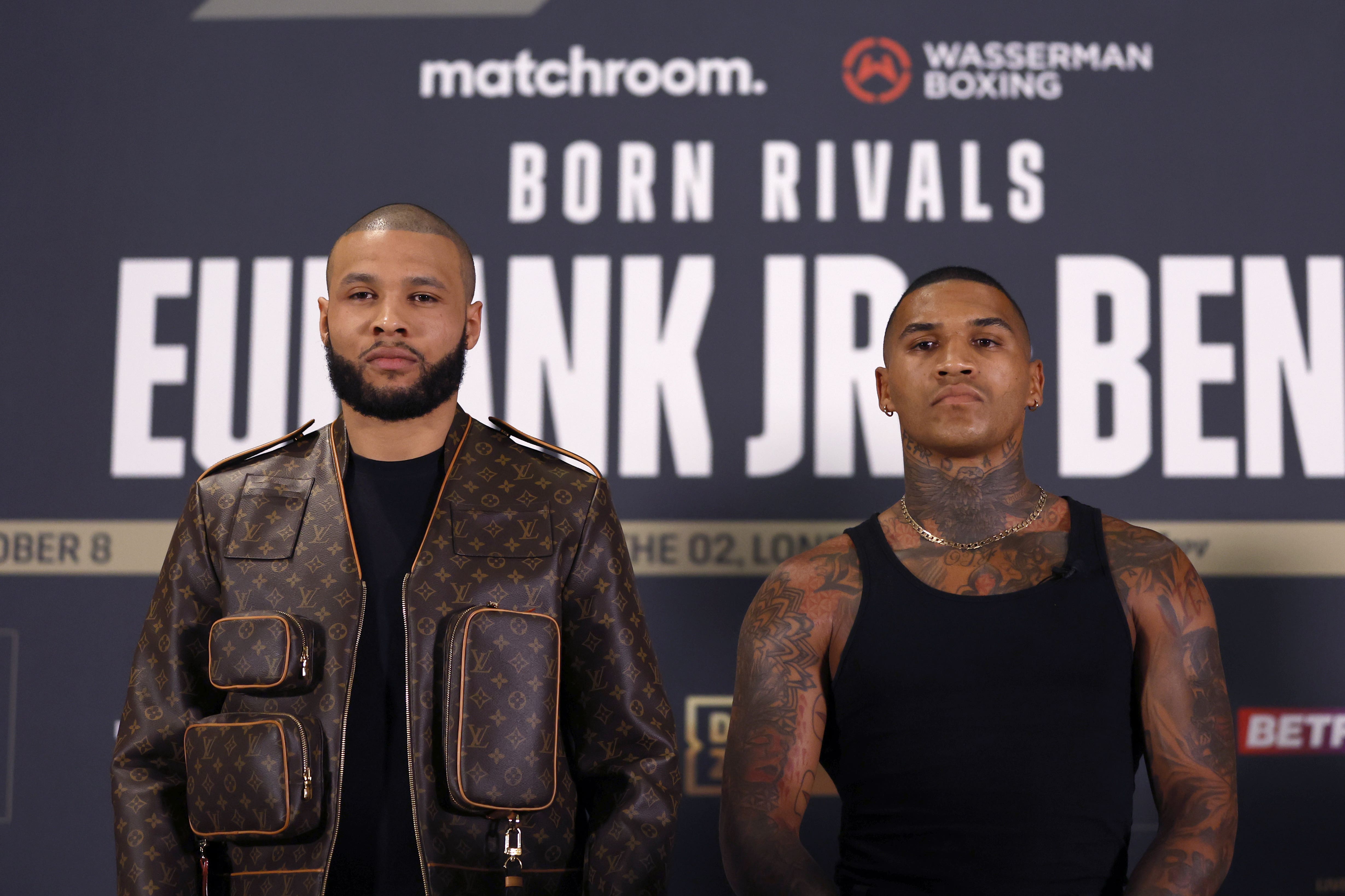 Eubank Jr, left, and Benn ahead of their cancelled fight in October 2022 (Steven Paston/PA)