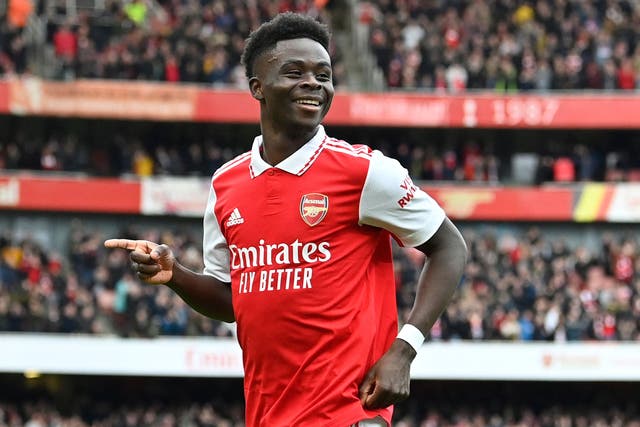 <p>Bukayo Saka is being tipped to beat Erling Haaland to Premier League Player of the Year </p>