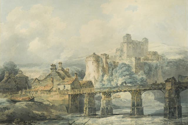 A JMW Turner painting of Chepstow Castle overlooking the River Wye which sold at auction for ?93,375 to Chepstow Museum (Cheffins/PA)