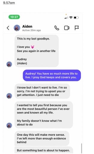 Audrey Hale’s friend says she received these messages minutes before the shooting