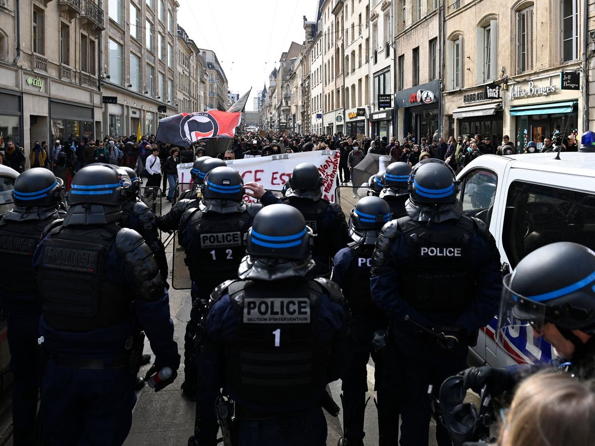 Thousands of police deployed across France as protesters march against pension reforms