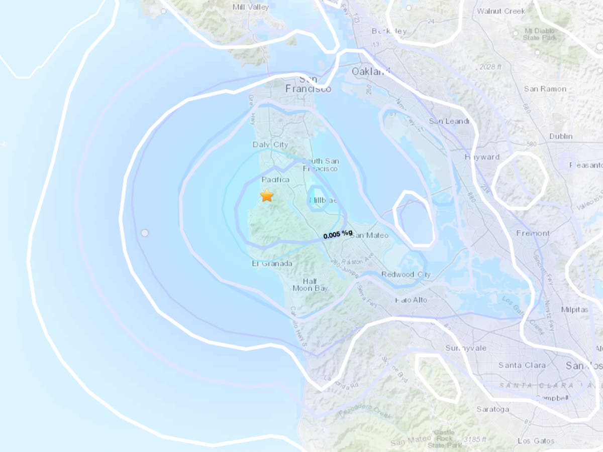 A 3.5-magnitude earthquake hits the San Francisco area near Pacifica