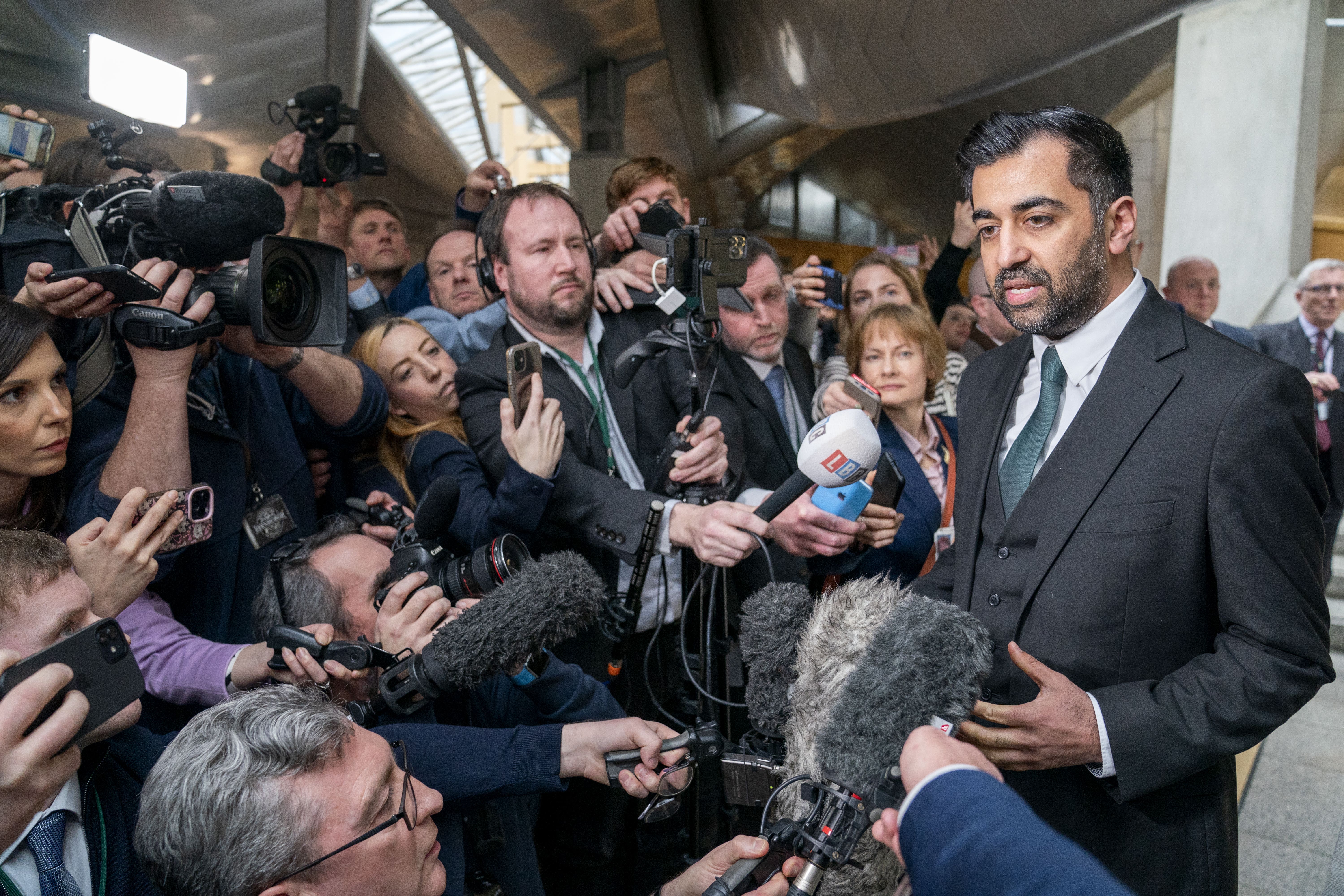 Humza Yousaf vowed to argue ‘tirelessly’ for Scottish independence in his first speech after becoming Scotland’s new First Minister (Jane Barlow/PA)
