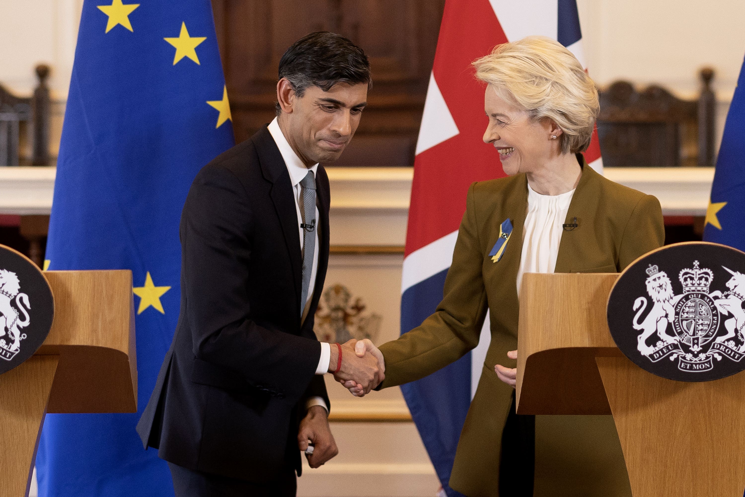 Rishi Sunak and Ursula von der Leyen unveil post-Brexit Windsor Framework