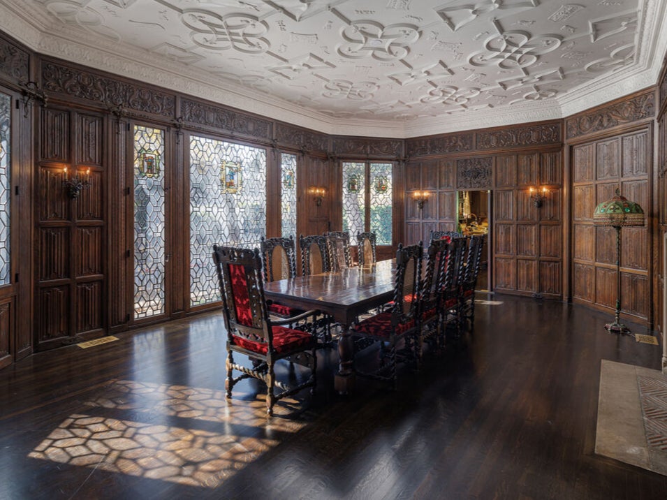 The ornate dining room in Kat Von D’s former home